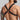 Man wearing a black harness on a white background